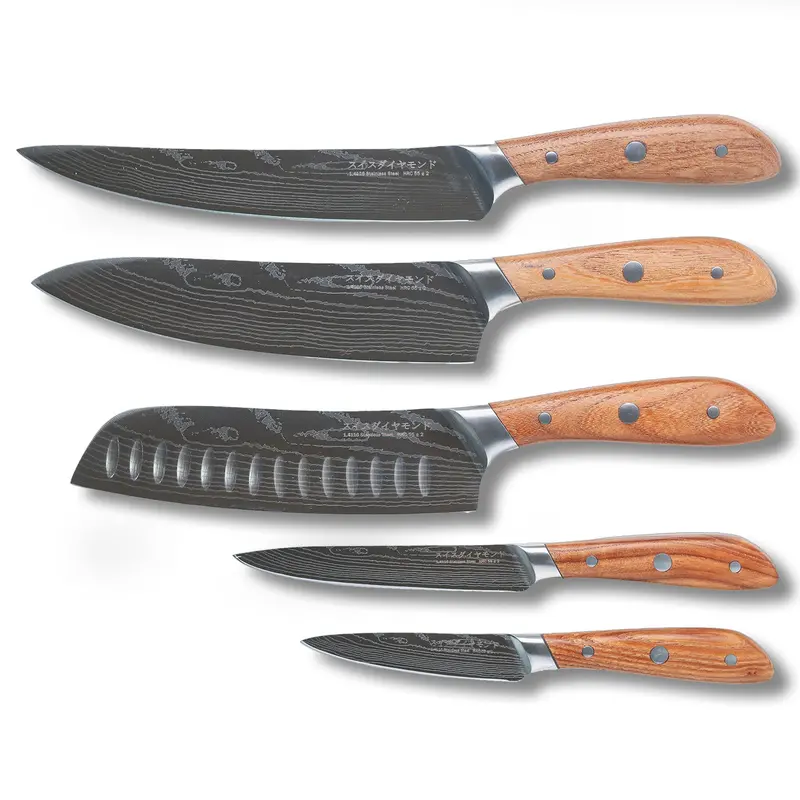 Premium Damascus 5-Piece Multi-Use Knife Set 1