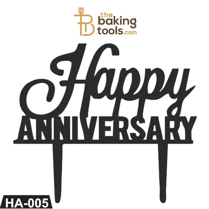 Premium 'Happy Anniversary' Acrylic Cake Topper – Distinctive Ha-005 Style 1