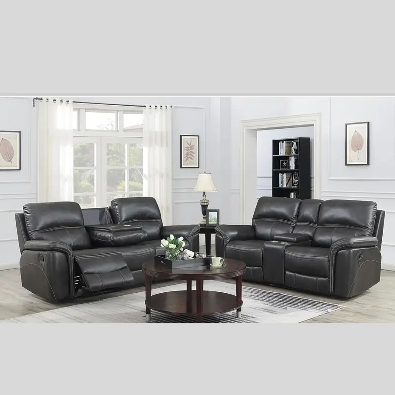 Premium Leather Recliner Living Room Set 1