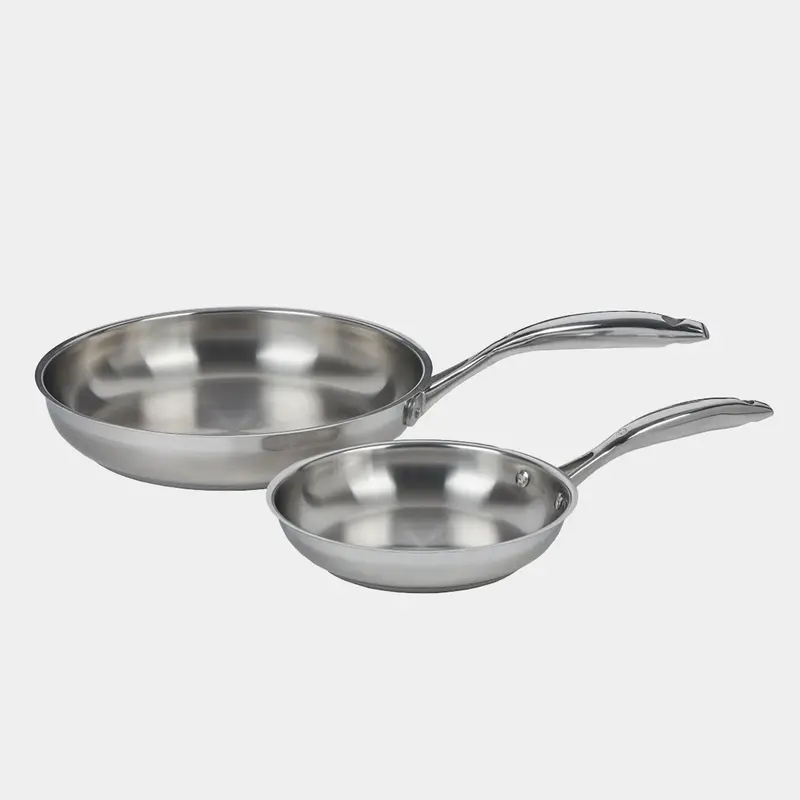 Premium Stainless Steel 2-Piece Fry Pan Set 1