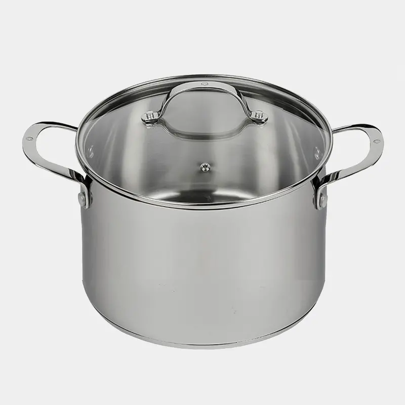 Premium Steel Dlx 7.6-Quart Induction-Ready Stock Pot With Glass Lid 1