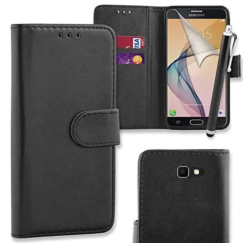 Pu Leather Flip Wallet Case For Samsung Galaxy A3 (2017) – Includes Screen Protector, Cloth & Stylus 1