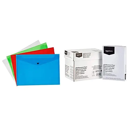 Q-Connect Assorted A4 Polypropylene Document Folders – Pack Of 12, Durable & Lightweight 1