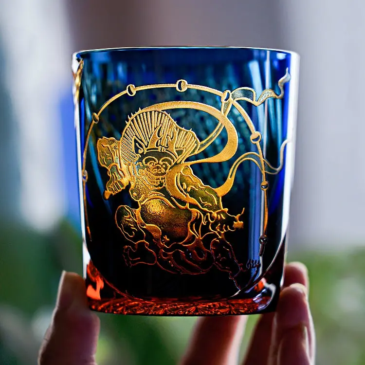 Raijin Edo Kiriko Whisky Glass – Dynamic Cut Design In Wooden Gift Box 1