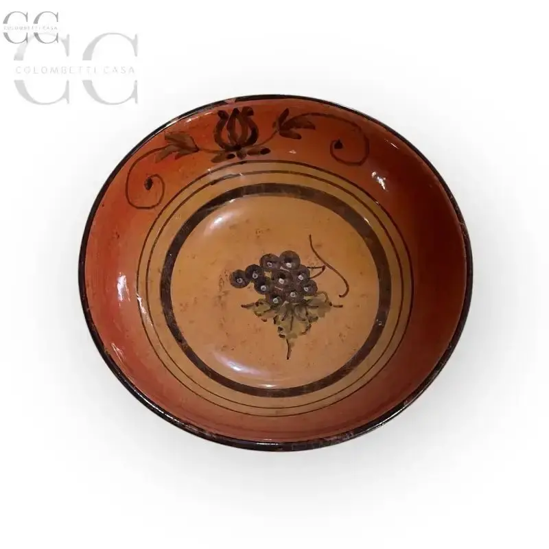 Red Grape-Design Ceramic Cup – Artisan Gubbio Pottery By Caff 1
