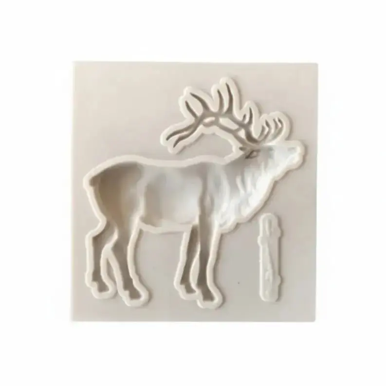 Reindeer & Signpost Silicone Mold – 3D Christmas Cake Topper & Diy Craft Kit (Fm159) 1
