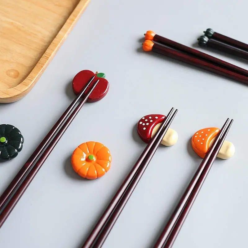 Resin Chopstick Rests Featuring Fall Seasonal Imagery 1