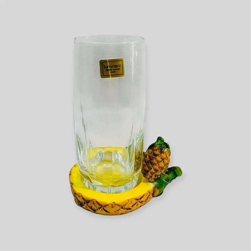 Resin Coaster-Integrated Glass Tumbler Set – 6-Piece 1