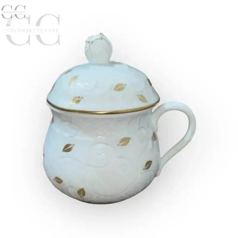Richard Ginori Gold-Leaf Espresso Cup With Matching Lid 1