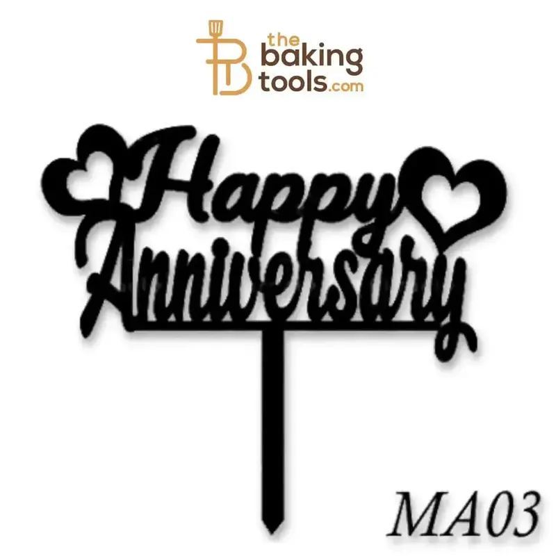 Romantic 'Happy Anniversary' Acrylic Cake Topper – Timeless Keepsake (Ma03) 1
