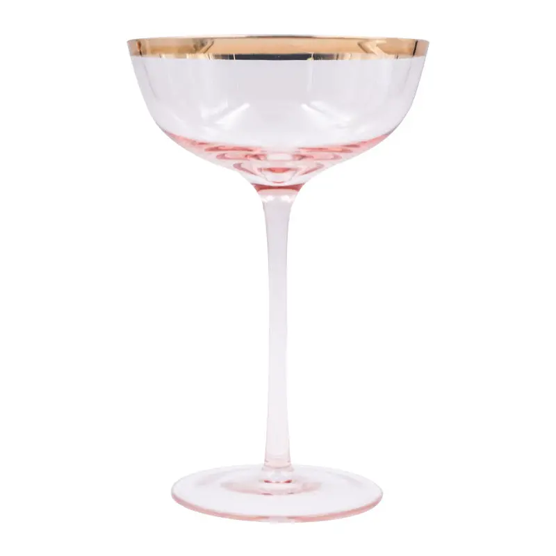 Rose Gold Accented Stemmed Wine Glass 1