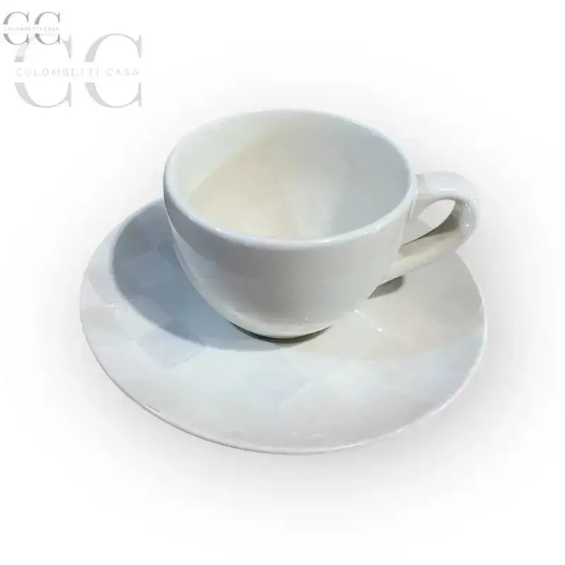 Rose & Tulipani Gray Checkered Coffee Cup Set With Saucers (6 Pcs) 1