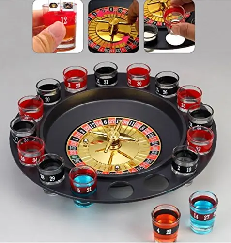 Roulette Wheel Party Game Set — 16-Glass Casino-Style Drinking Kit For Stag & Hen Nights 1