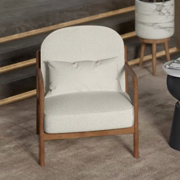 Round Cuddler Chair – Soft Fabric Lounge Seating 1