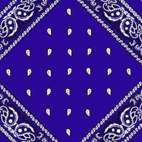 Royal Blue Paisley Bandana – Black-And-White Patterned Cotton Scarf 1