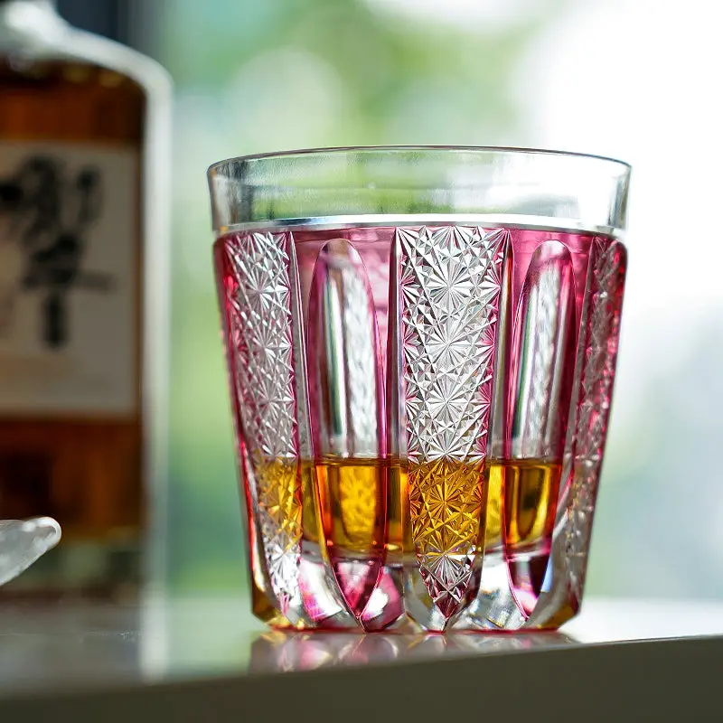 Ruby Agave Edo Kiriko Whisky Tumbler With Luxury Wooden Presentation Box 1
