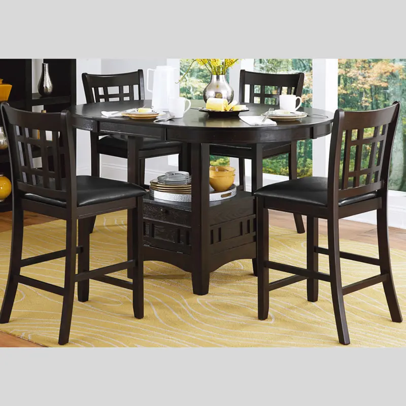 Rustic Wooden Dining Set With Integrated Storage 1