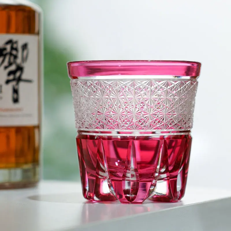 Sakura Radiance Edo Kiriko Whisky Glass – Artisan Wooden Gift Box 1