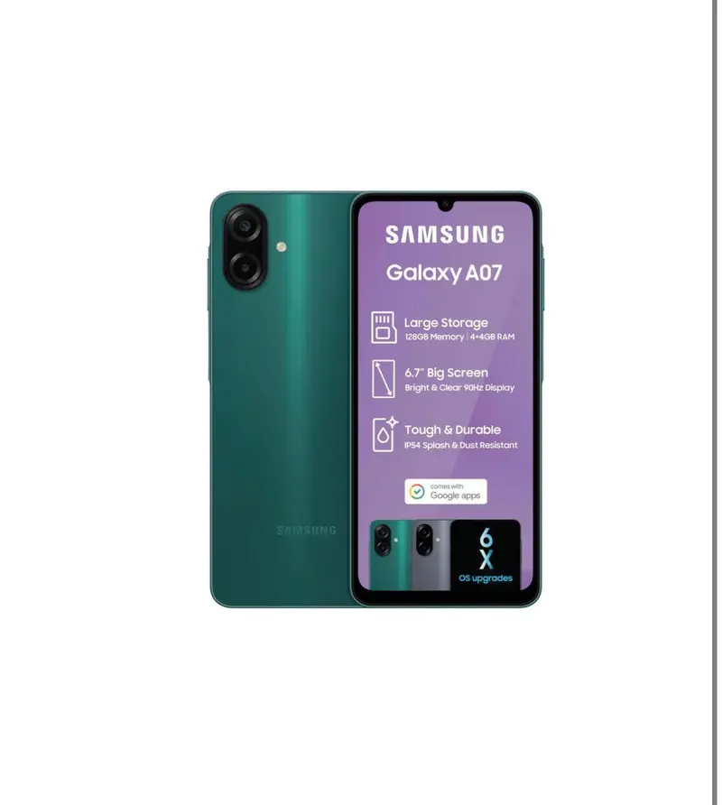 Samsung Galaxy A07 Lte Smartphone – 128Gb Capacity, Dual Sim, Emerald Green 1
