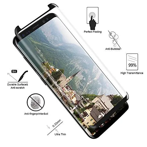 Samsung Galaxy S8 Tempered Glass Screen Protector – Single Premium Clear Display Guard 1