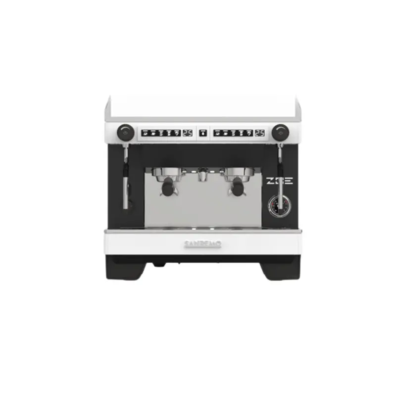 Sanremo Zoe Compact 2-Group Commercial Espresso Machine – 208V White/Black Edition 1
