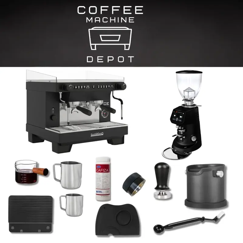 Sanremo Zoe Compact Bundle: Dual-Group Machine + Fiorenzato F64 E Grinder (Black) 1