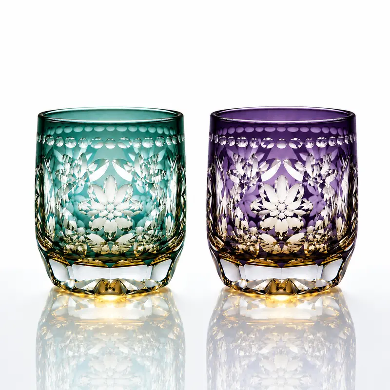 Seika Kasane Edo Kiriko Whisky Glass In Refined Wooden Packaging 1