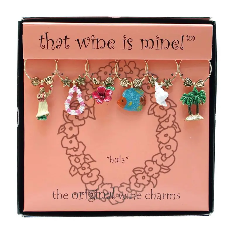 Set Of 6 Painted Wine Glass Charms – 7 Distinct Styles 4
