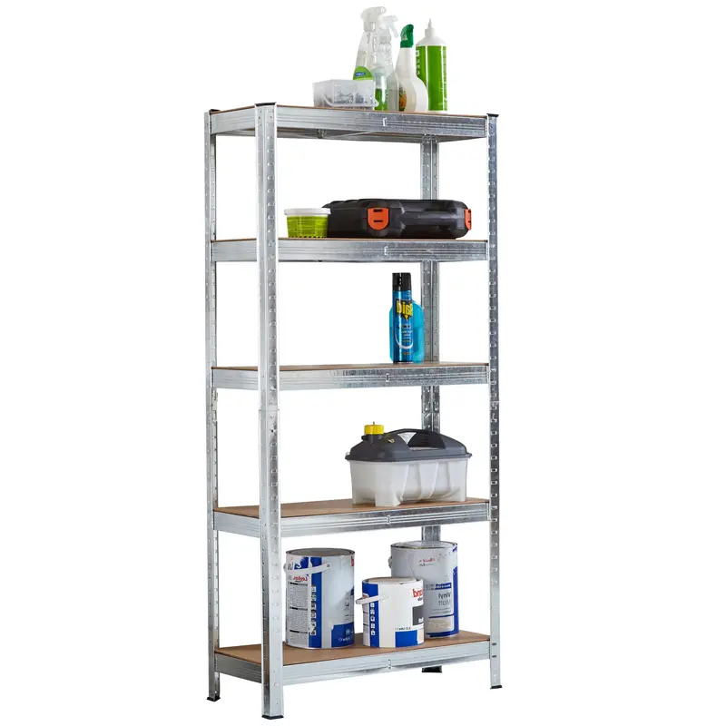 Silver 5-Tier Heavy-Duty Garage Shelving Unit – Neo Racking System 1