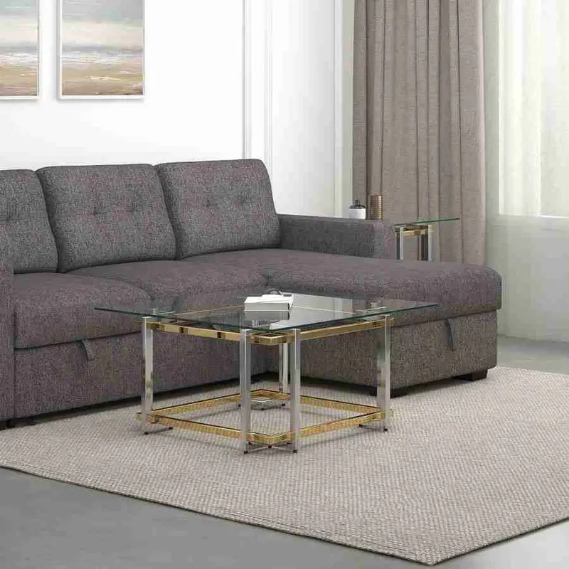 Silver And Gold Square Coffee Table 1