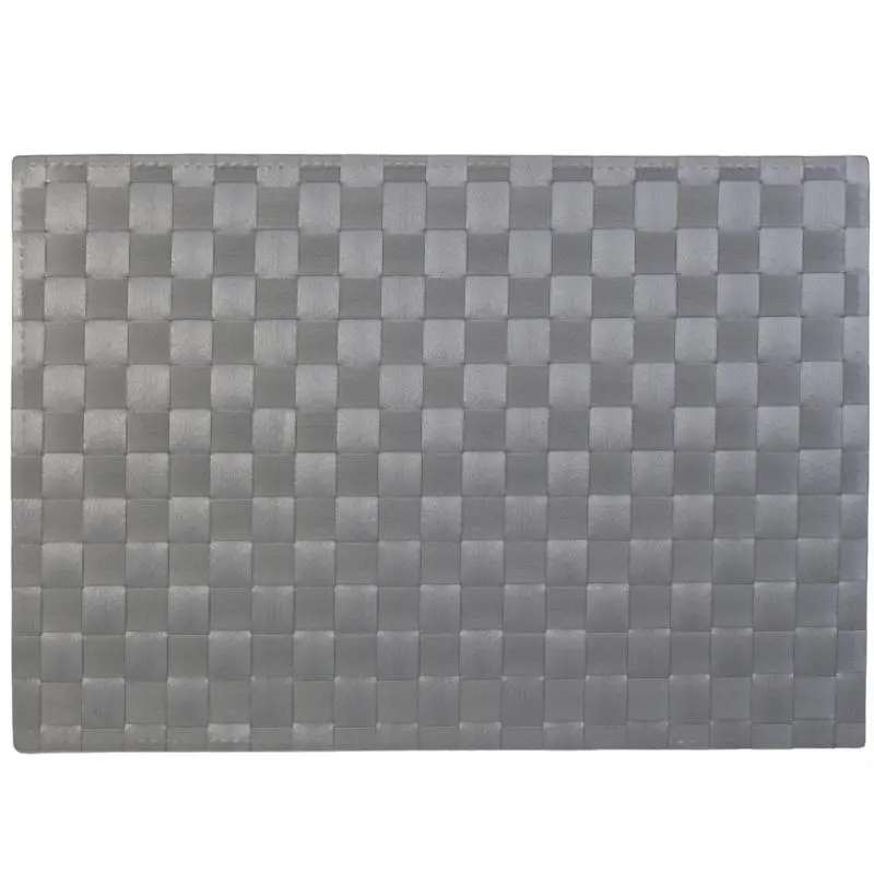Silver Woven Placemat By Danesco – 17" X 12" Modern Table Linen 1