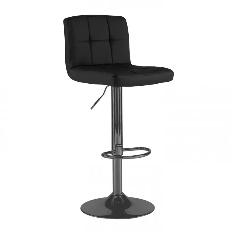 Single Black Faux Leather Bar Stool 1