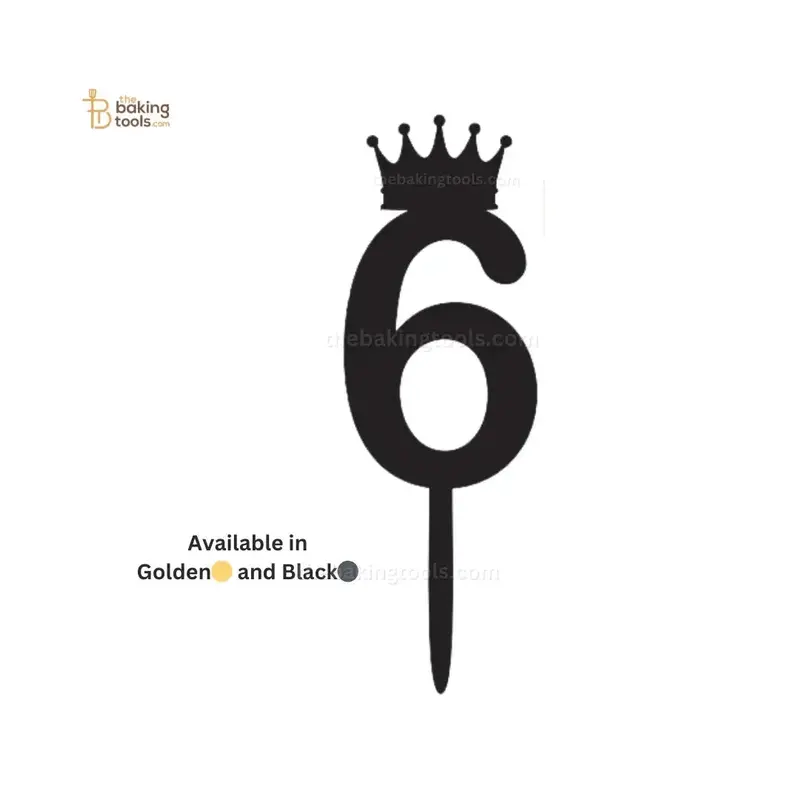 Six Number Cake Topper – Sleek Dessert Number Accent 1