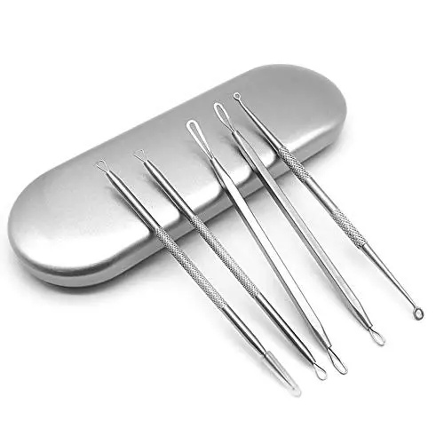 Stainless Steel Comedone Extractor Kit – Professional Blackhead & Blemish Removal Tool With Storage Box 1