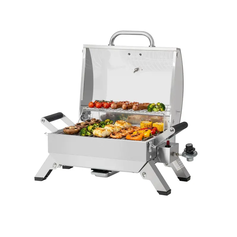 Stainless Steel Portable Gas Grill – Compact, Foldable, And Travel-Ready 1