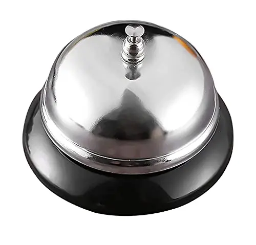 Stainless Steel Ring Bell Set – Classic Concierge-Style Wireless Service Bell For Restaurants, Bars, Hotels & Reception Areas 1