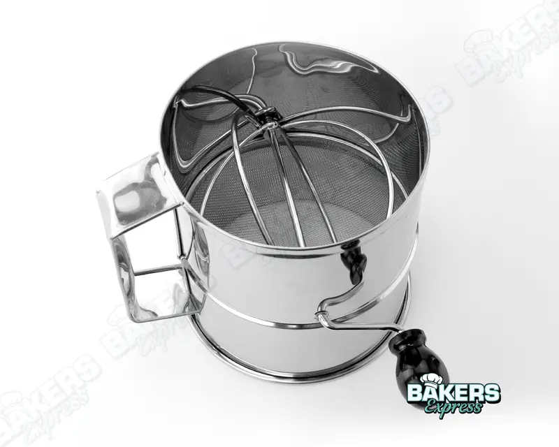 Stainless Steel Rotary Flour Sifter – Fine-Mesh Baking Tool 1