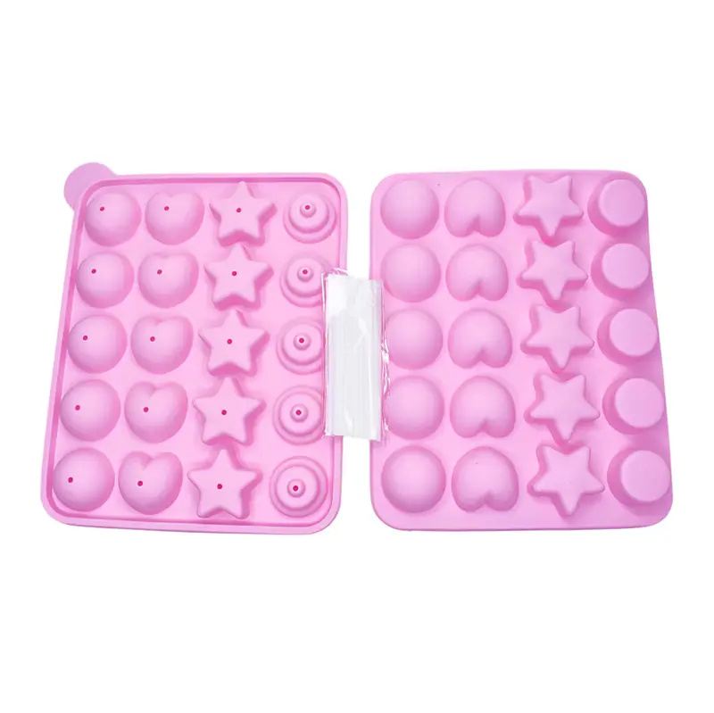 Star & Heart Lollipop Chocolate Mold – Dual-Shape Silicone Tray For Fun, Stick-Ready Treats (Cm182) 1