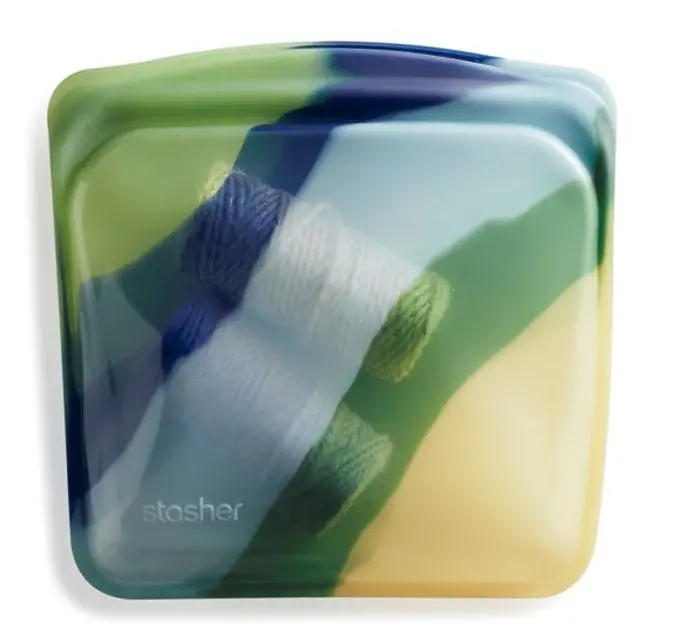 Stasher Artivism Blue Current Reusable Sandwich Bag – Limited Edition 1