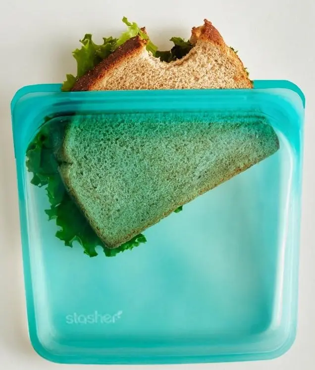 Stasher Reusable Aqua-Colored Sandwich Storage Bag 1