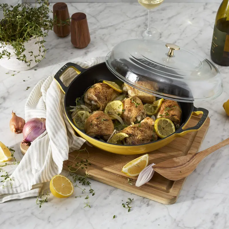 Staub Enameled Cast Iron Braiser – 12-Inch With Glass Lid, Ten Finishes 1