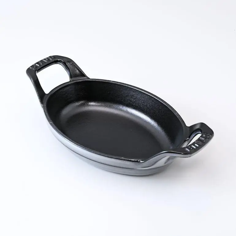 Staub Graphite Grey 14.5-Inch Oval Cast Iron Gratin Dish 1
