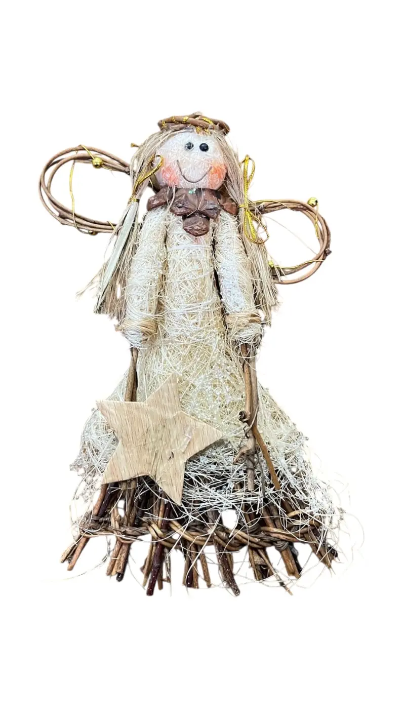 Straw-And-Bamboo Angel Ornament 1