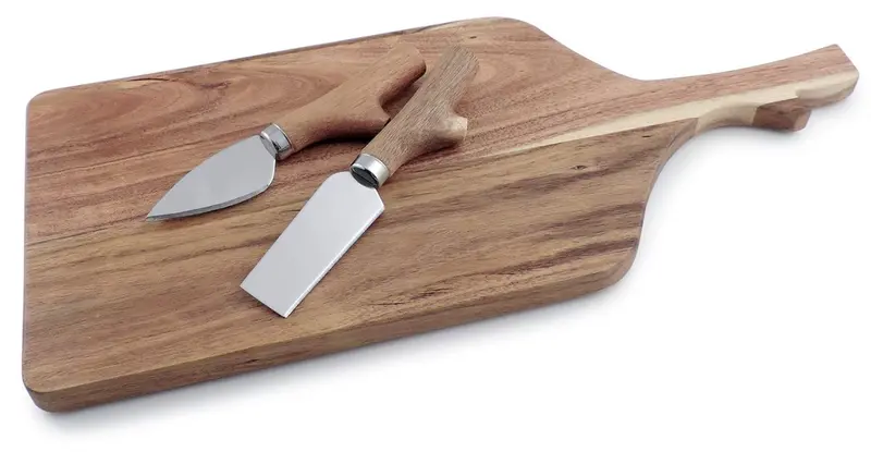 Swissmar 3-Piece Acacia Wood Serving Board And Knife Set 1
