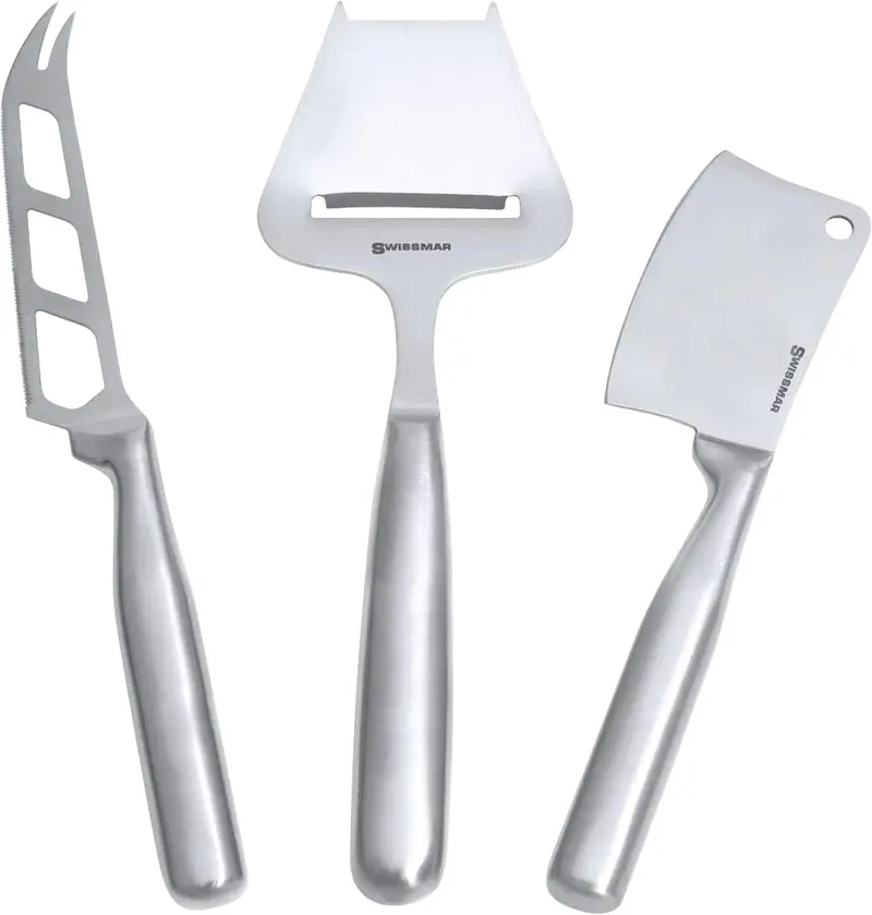 Swissmar 3-Piece Cheese Knife Set – Soft, Cleaver & Plane Styles 1