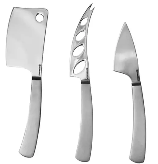 Swissmar Barcelona 3-Piece Specialty Cheese Knife Set – Soft, Cleaver & Plane 1