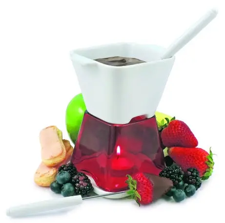 Swissmar Deco 6-Piece Chocolate Fondue Kit With Stand And Dipping Forks 1