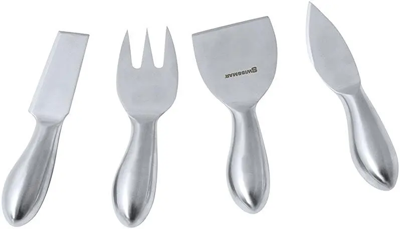 Swissmar Petite 4-Piece Cheese Knife Set – Fork, Parmesan Grater & Two Knives 1