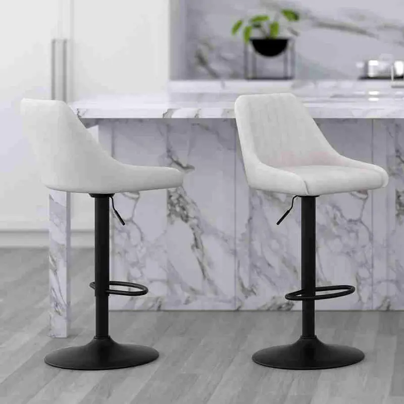Swivel Fabric Bar Stool With Ergonomic Design 1