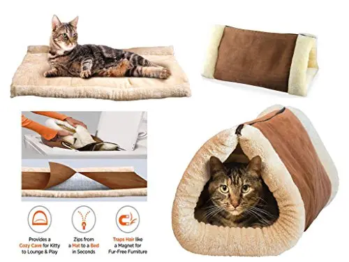 Systemseleven 2-In-1 Self-Heating Pet Tunnel Bed – Portable Warm Mat For Cats And Dogs 1